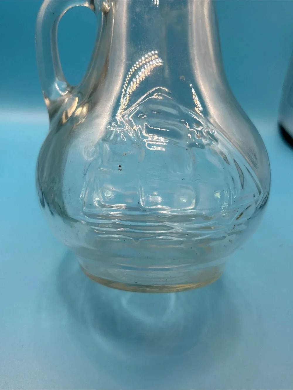 Clear Embossed pirate ship Glass Pitcher with Handle